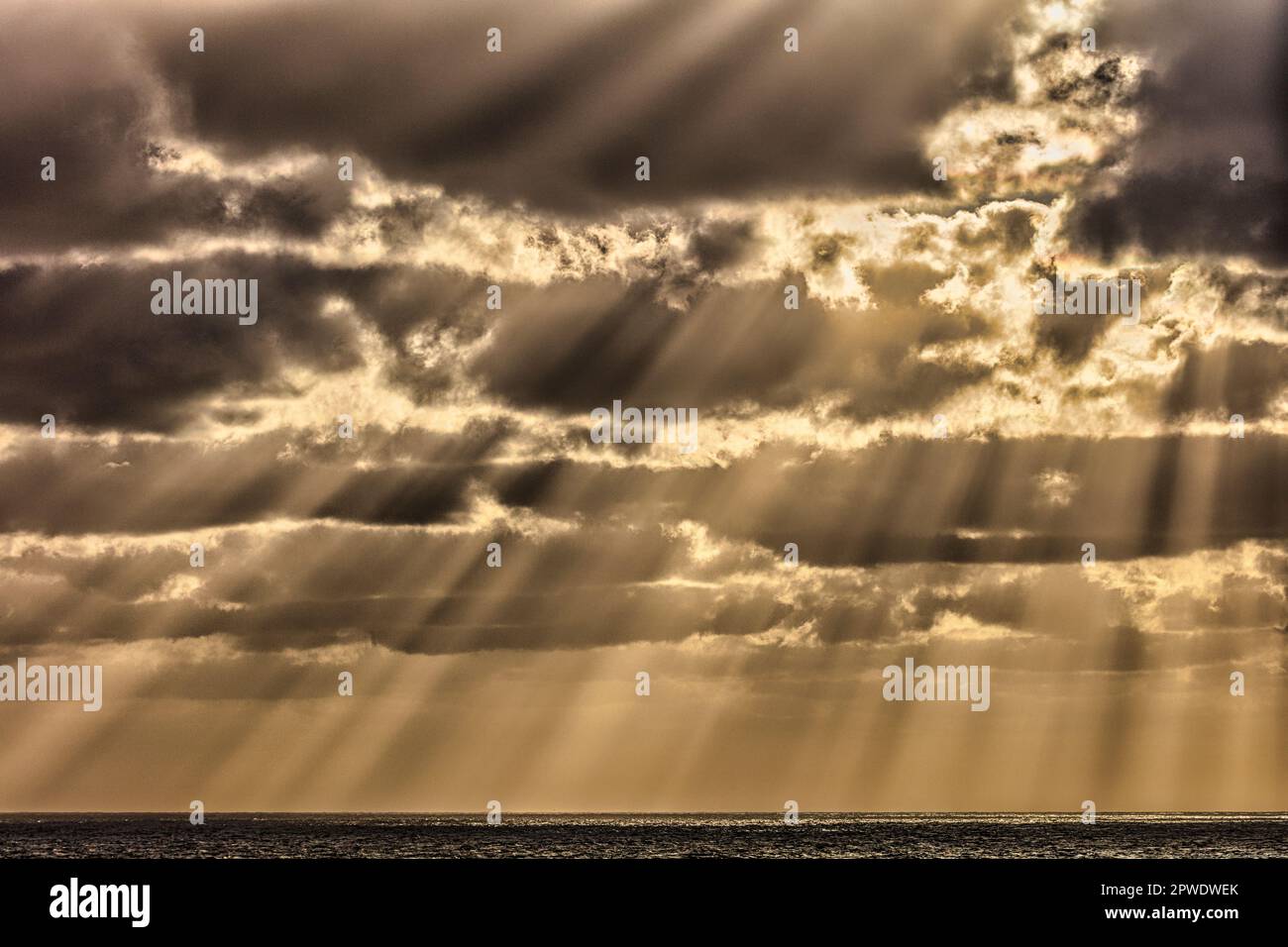 Paesi Bassi, Westkapelle, Mare del Nord, nuvole. Foto Stock