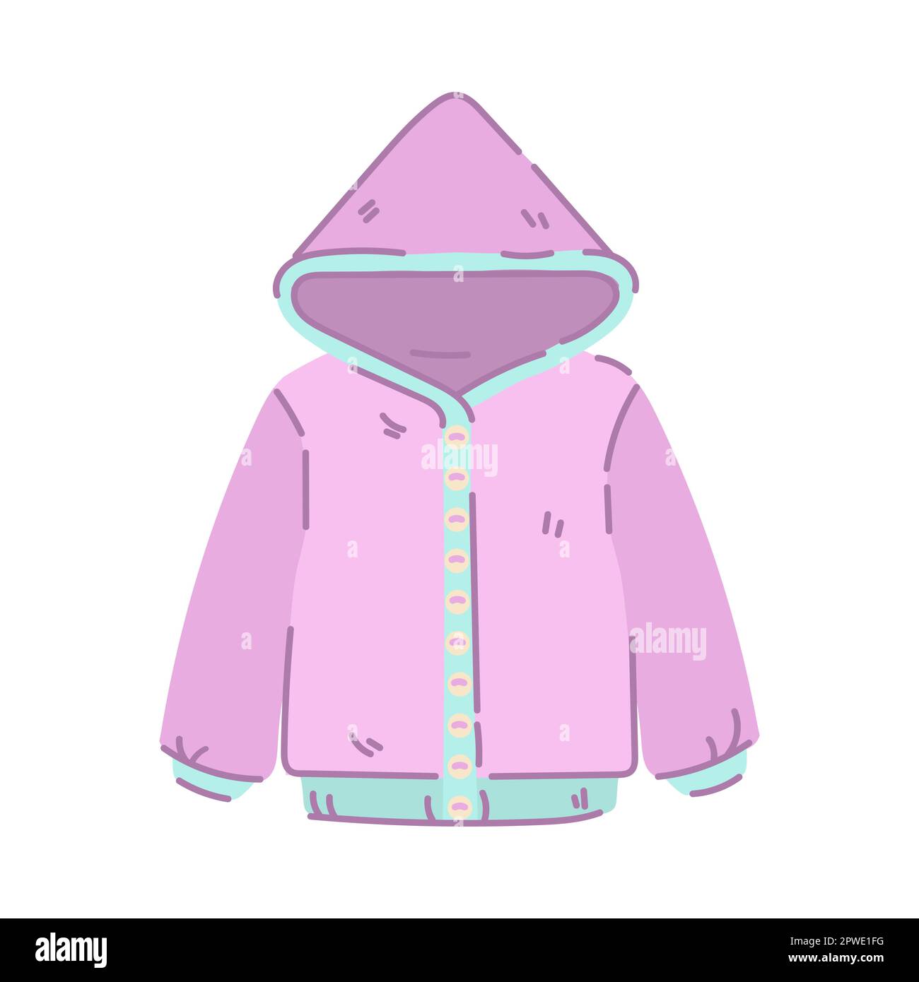 Illustrazione cartone animato della giacca di capretto rosa e blu Illustrazione Vettoriale