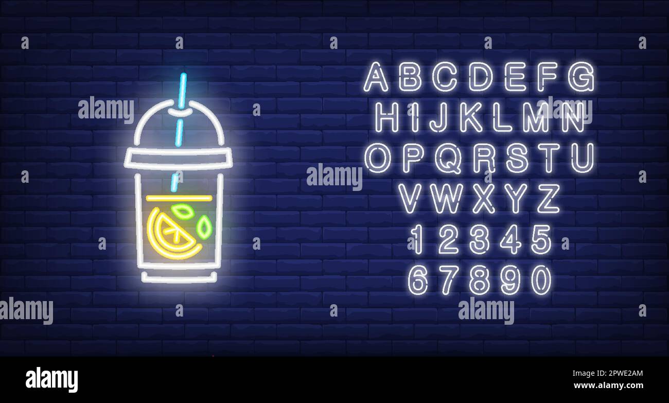 Cartello al neon limonata Illustrazione Vettoriale
