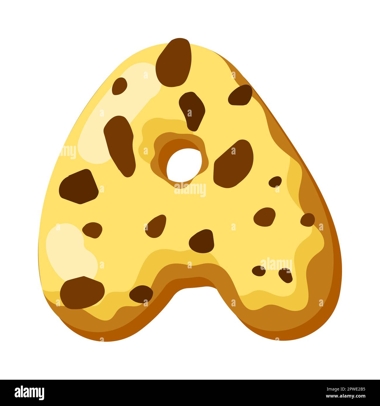 Lettera A nell'illustrazione del vettore font donut Illustrazione Vettoriale