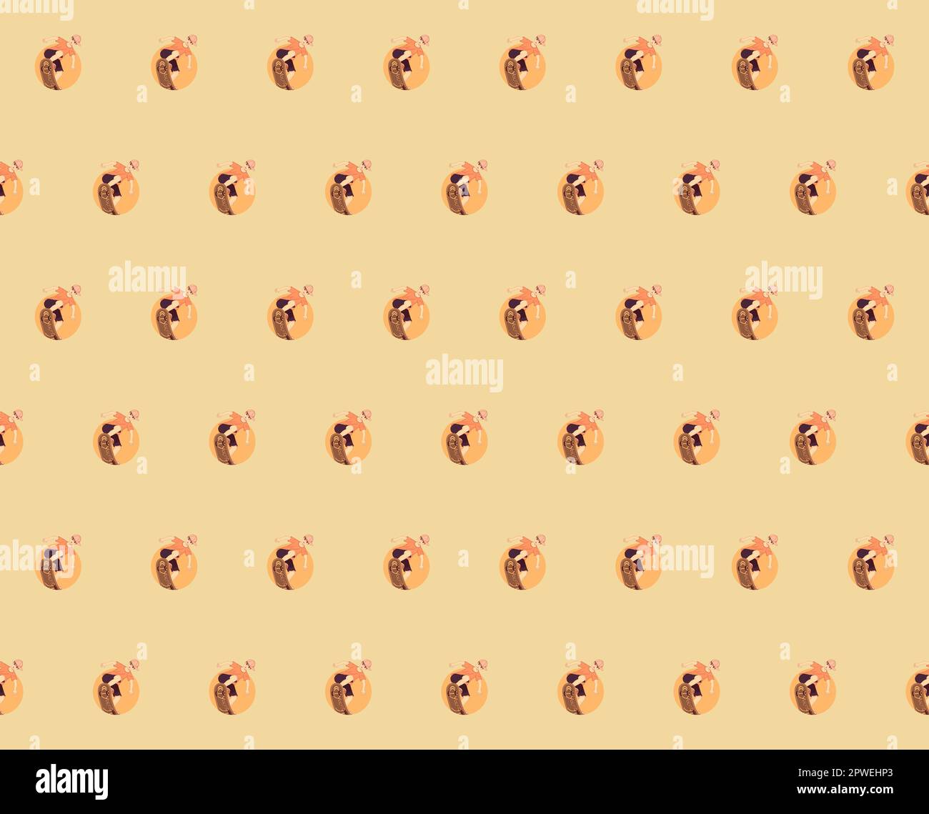 Skateboard motion character texture quattro vie continua grafica vettoriale senza giunture Illustrazione Vettoriale