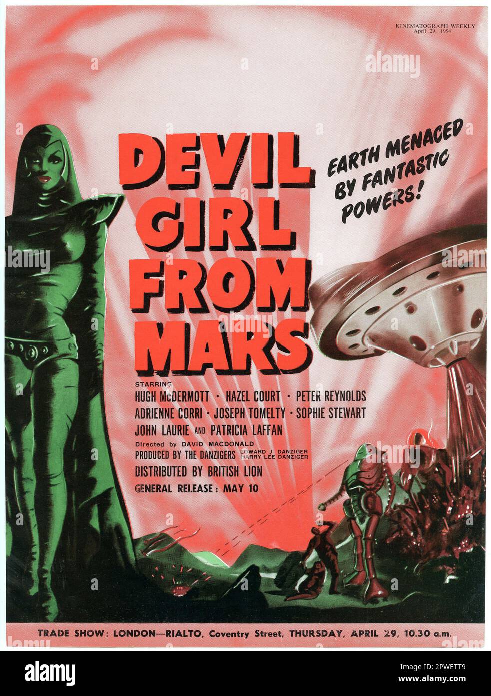 PATRICIA LAFFAN British Trade Pubblicità DIAVOLO RAGAZZA DA MARTE 1954 regista DAVID Macdonald Costume Design RONALD COBB Musica EDWIN ASTLEY Danziger Productions Ltd / British Lion Film Corporation Foto Stock