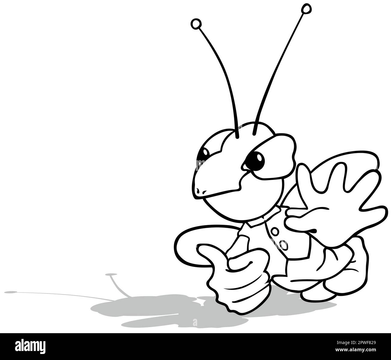 Disegno di uno strano scarabeo che volerà attraverso l'aria Illustrazione Vettoriale