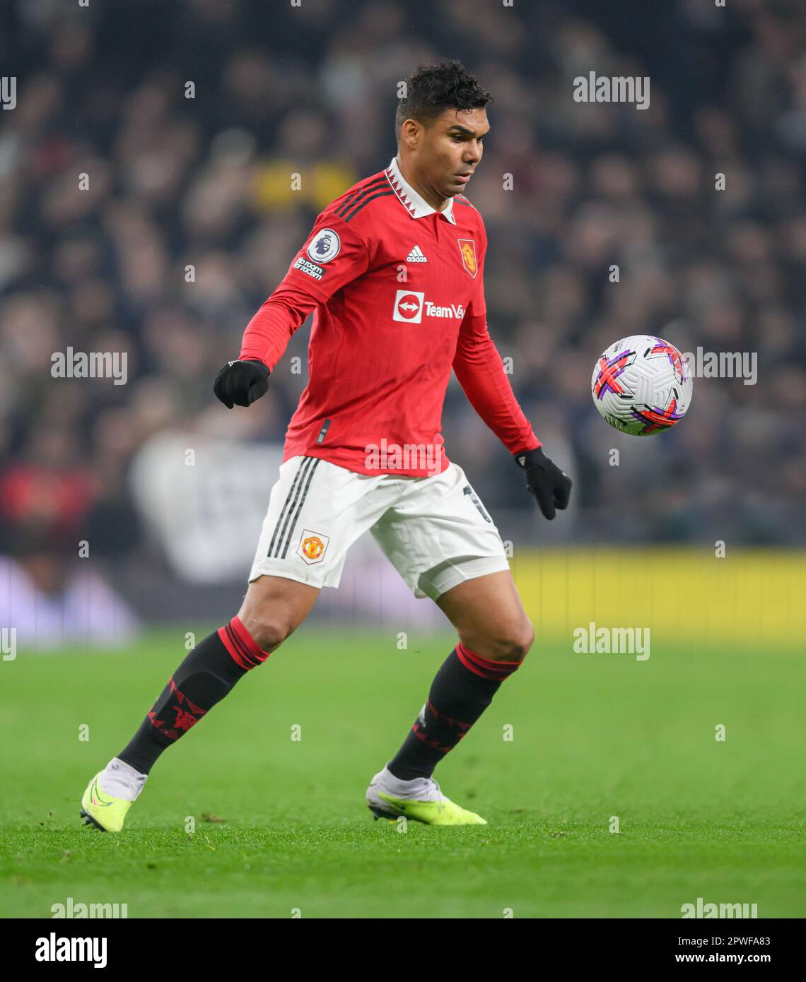 Londra, Regno Unito. 27th Apr, 2023. 27 Apr 2023 - Tottenham Hotspur v Manchester United - Premier League - Tottenham Hotspur Stadium Casimero del Manchester United durante la partita della Premier League contro Tottenham. Picture Credit: Notizie dal vivo su Mark Pain/Alamy Foto Stock