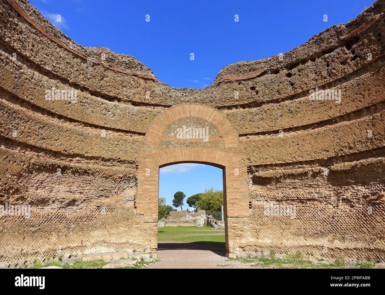 Sala dei pilastri dorici - Villa Adriana - Tivoli, Italia. Foto Stock