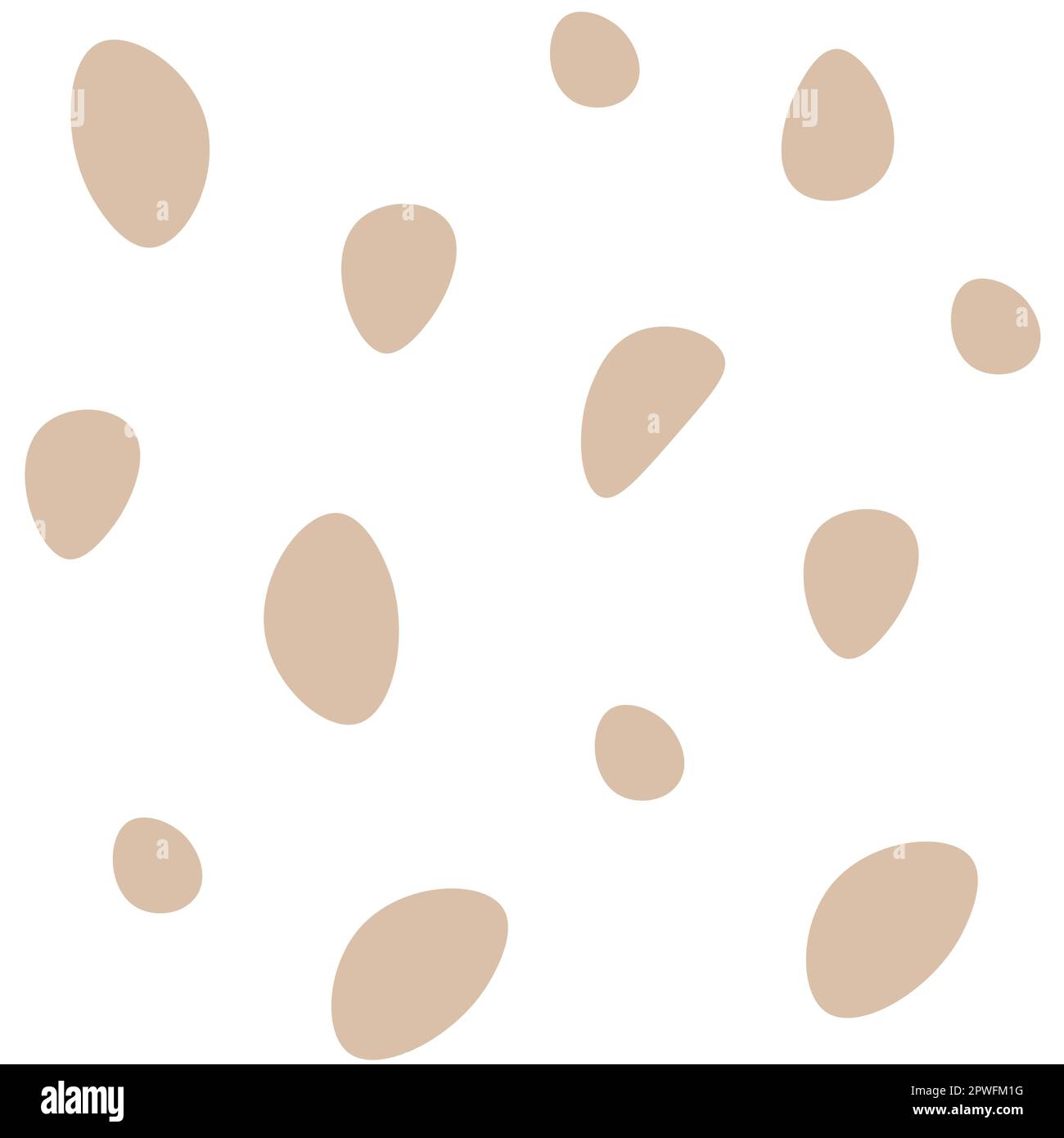 Colore pastello senza cuciture con punti a polka. Macchie marroni casuali su sfondo bianco. Illustrazione Vettoriale