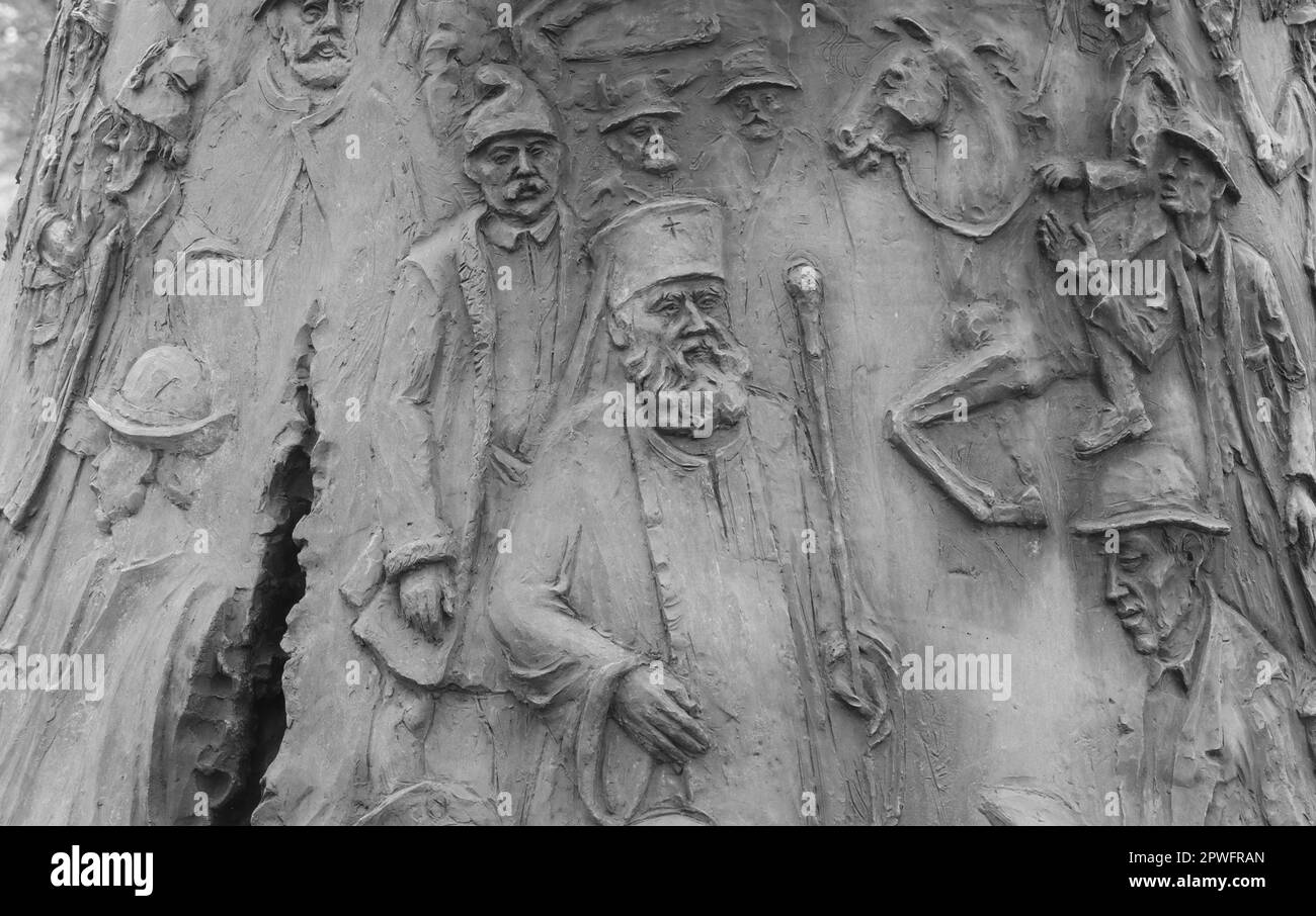 Diversi dettagli e sculture arhitecturali che si possono trovare nel centro della fortezza di Alba Iulia, Romania. Foto Stock