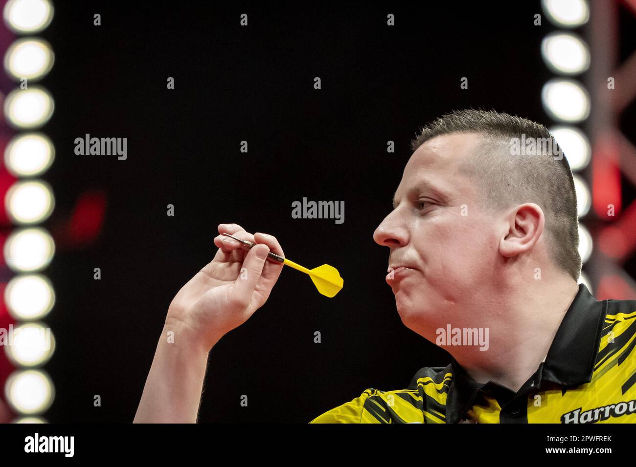 LEEUWARDEN Dave Chisnall (ENG) durante le quarti di finale del Dutch