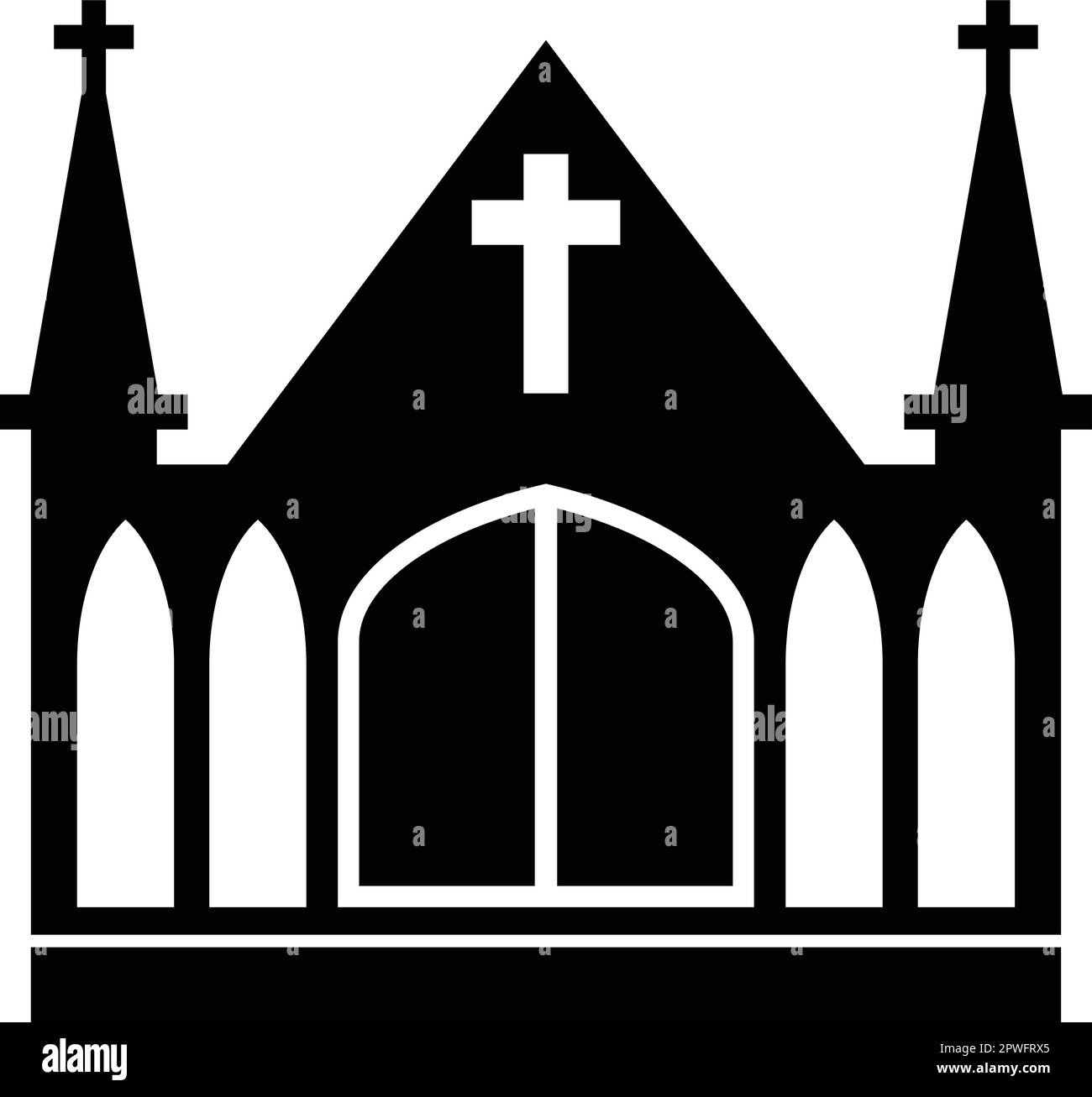 Chruch culto cristiano edificio vettore Illustrazione Vettoriale