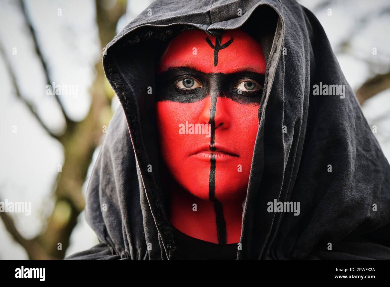 Edimburgo Scozia, Regno Unito 30 aprile 2023. Artisti del Beltane Fire Festival a Calton Hill per celebrare il ritorno dell'estate. credito sst/alamy notizie dal vivo Foto Stock