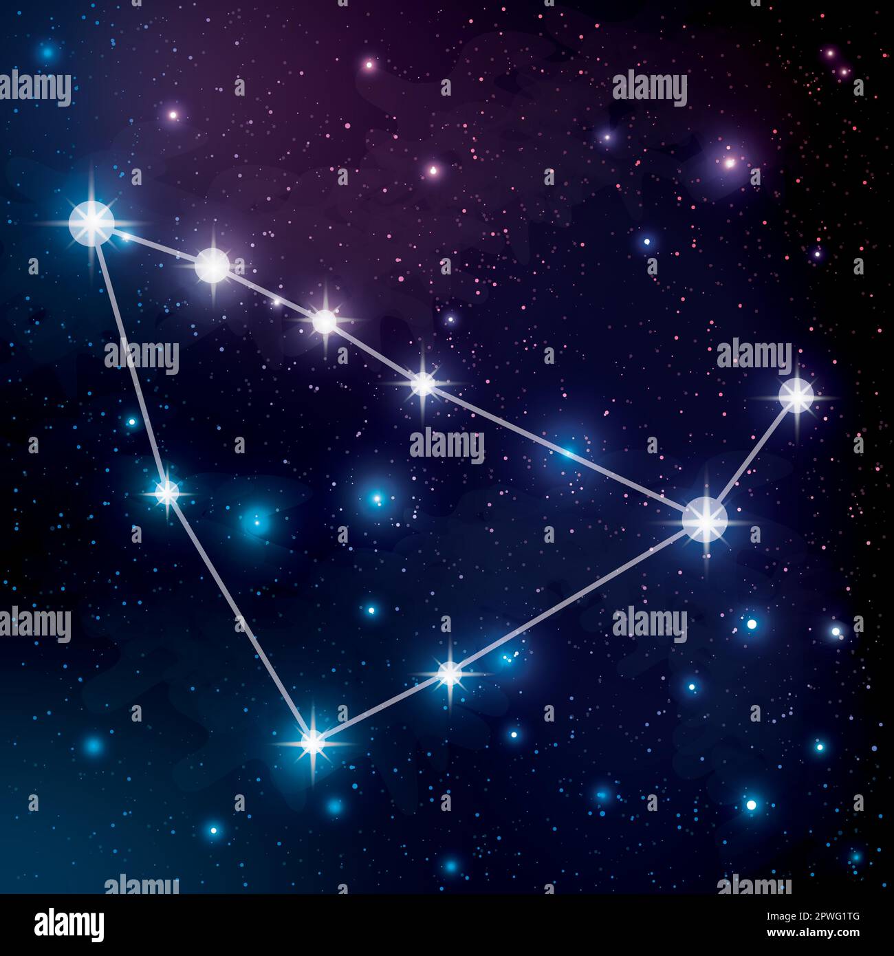 Costellazione di Capricornus nel cielo notturno Illustrazione Vettoriale