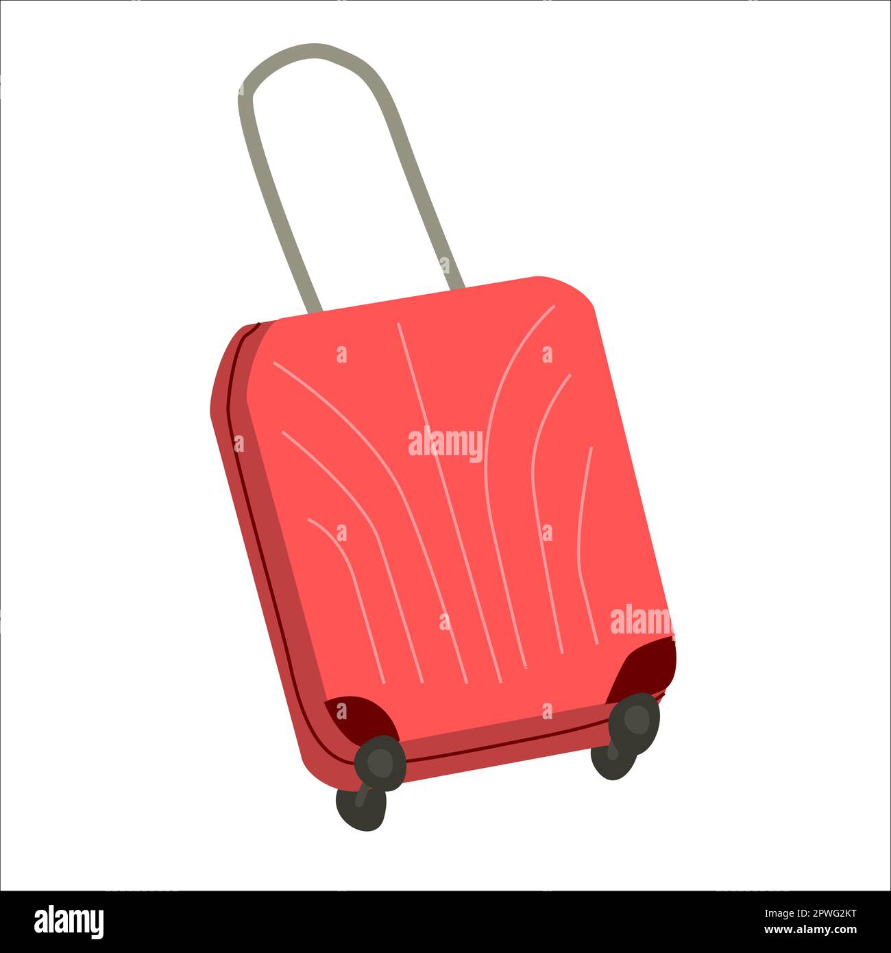 valigia da viaggio su ruote in stile piatto Illustrazione Vettoriale