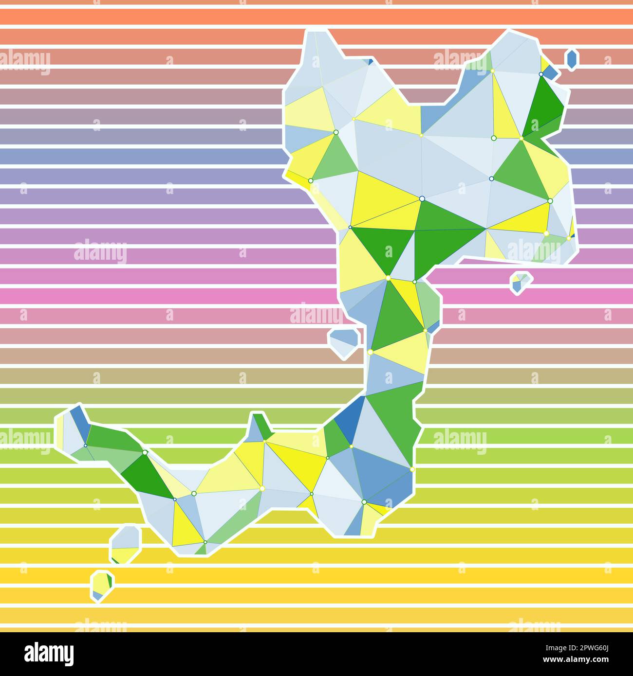 Illustrazione vettoriale Canouan. Design Canouan su sfondo a strisce sfumate. Tecnologia, Internet, rete, concetto di telecomunicazione. Illustrazione Vettoriale