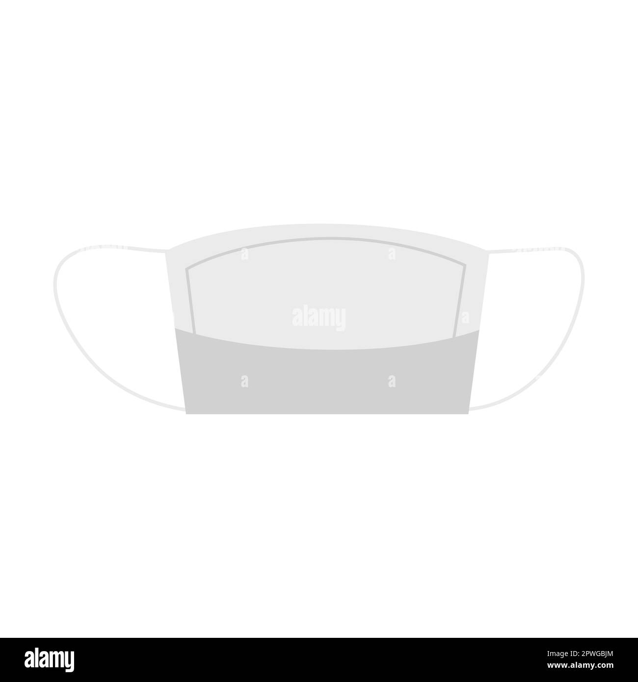 Maschera protettiva, illustrazione vettoriale di oggetti medici. Carino cartone animato maschio in uniforme isolato su sfondo bianco Illustrazione Vettoriale