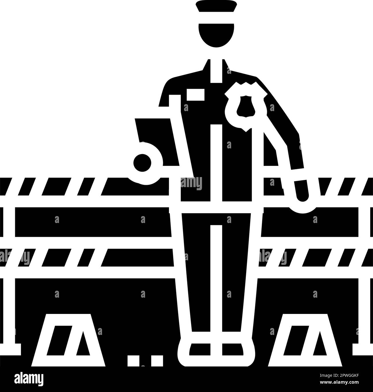 illustrazione del vettore icona glifo dell'indagine penale Illustrazione Vettoriale