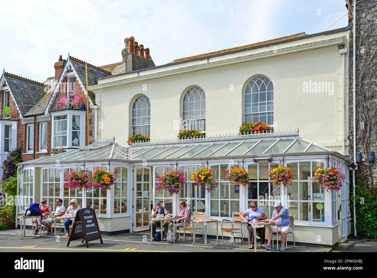Dogana Vecchia Ristorante, South Quay, Padstow, Cornwall, England, Regno Unito Foto Stock