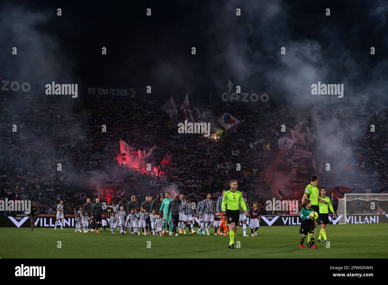 Bologna, 30th aprile 2023. Il Referee Simon Sozza, insieme ai suoi