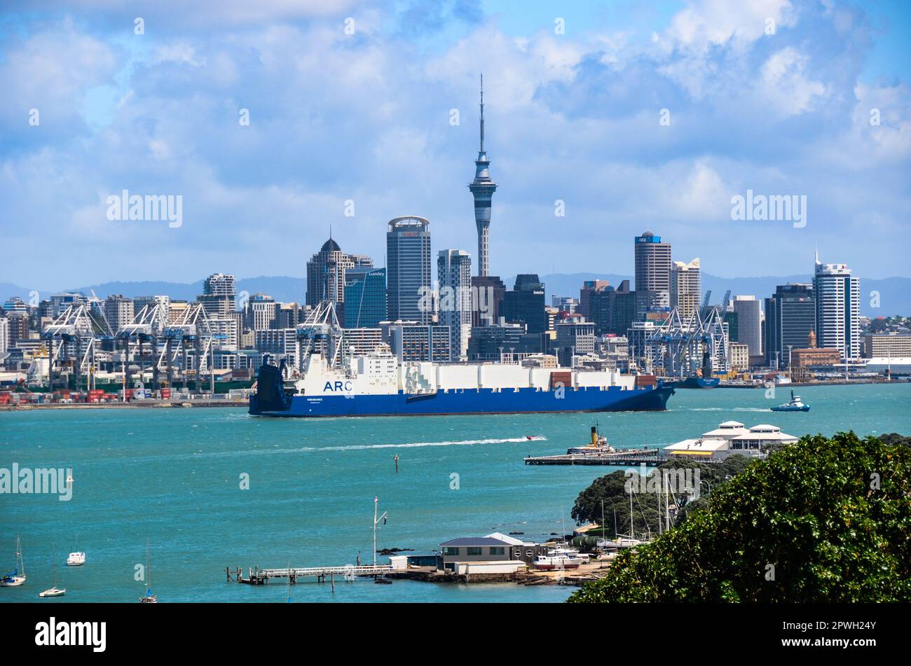 Wellington, Nuova Zelanda, è la città più meridionale dell'Isola del Nord Foto Stock