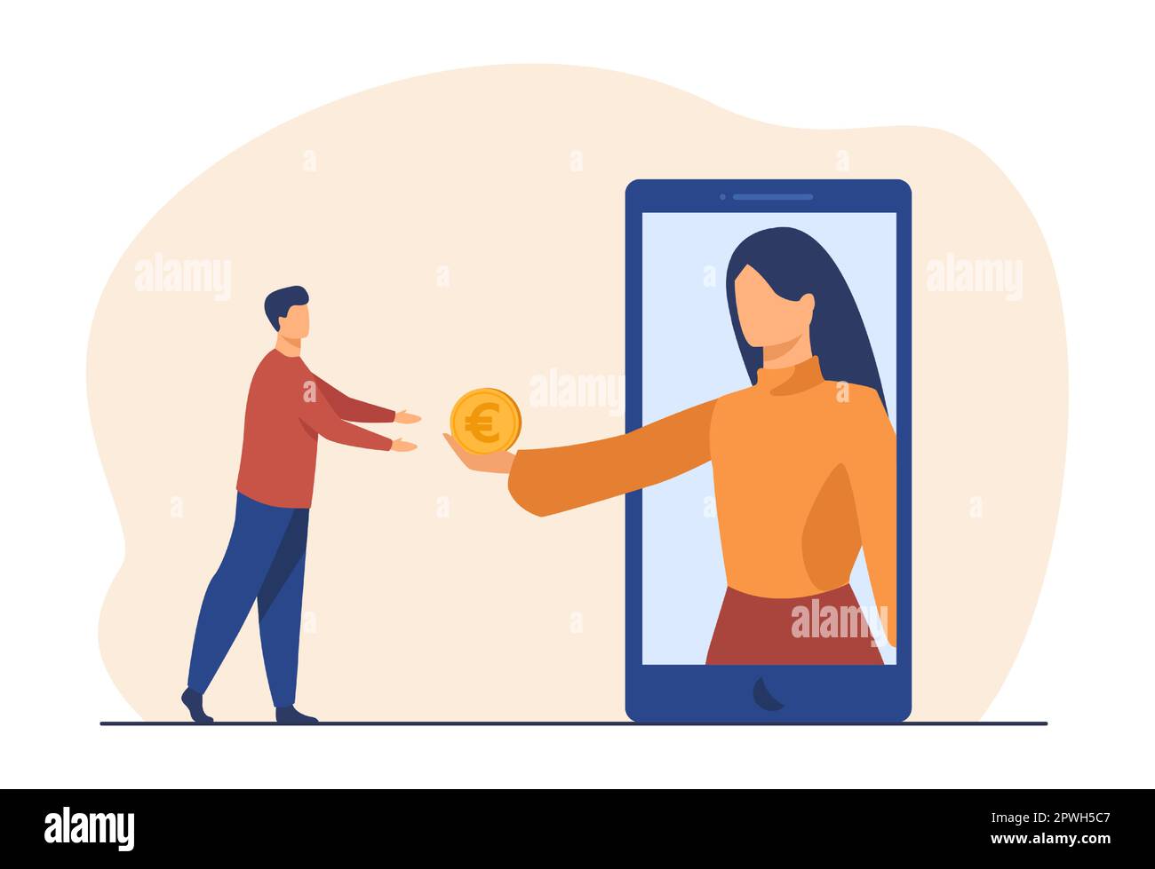 App mobile Money Transfer Illustrazione Vettoriale