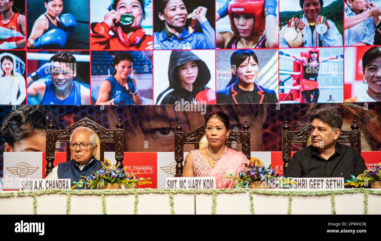 Kolkata, Bengala Occidentale, India. 1st maggio, 2023. Sei volte campione del mondo Amateur Women Boxing MC Mary Kom ha ricevuto P.C. Chandra Award 2023 all'auditorium Science City di Kolkata. (Credit Image: © Amlan Biswas/Pacific Press via ZUMA Press Wire) SOLO PER USO EDITORIALE! Non per USO commerciale! Credit: ZUMA Press, Inc./Alamy Live News Foto Stock