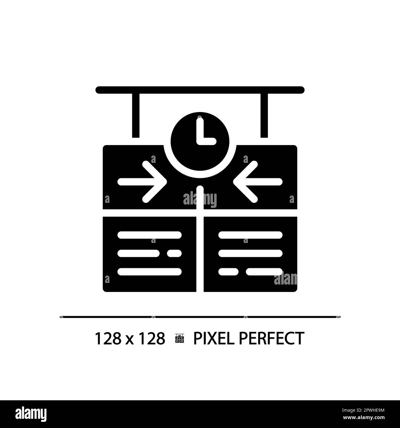 Icona glyph nero perfetto per i pixel del calendario Illustrazione Vettoriale