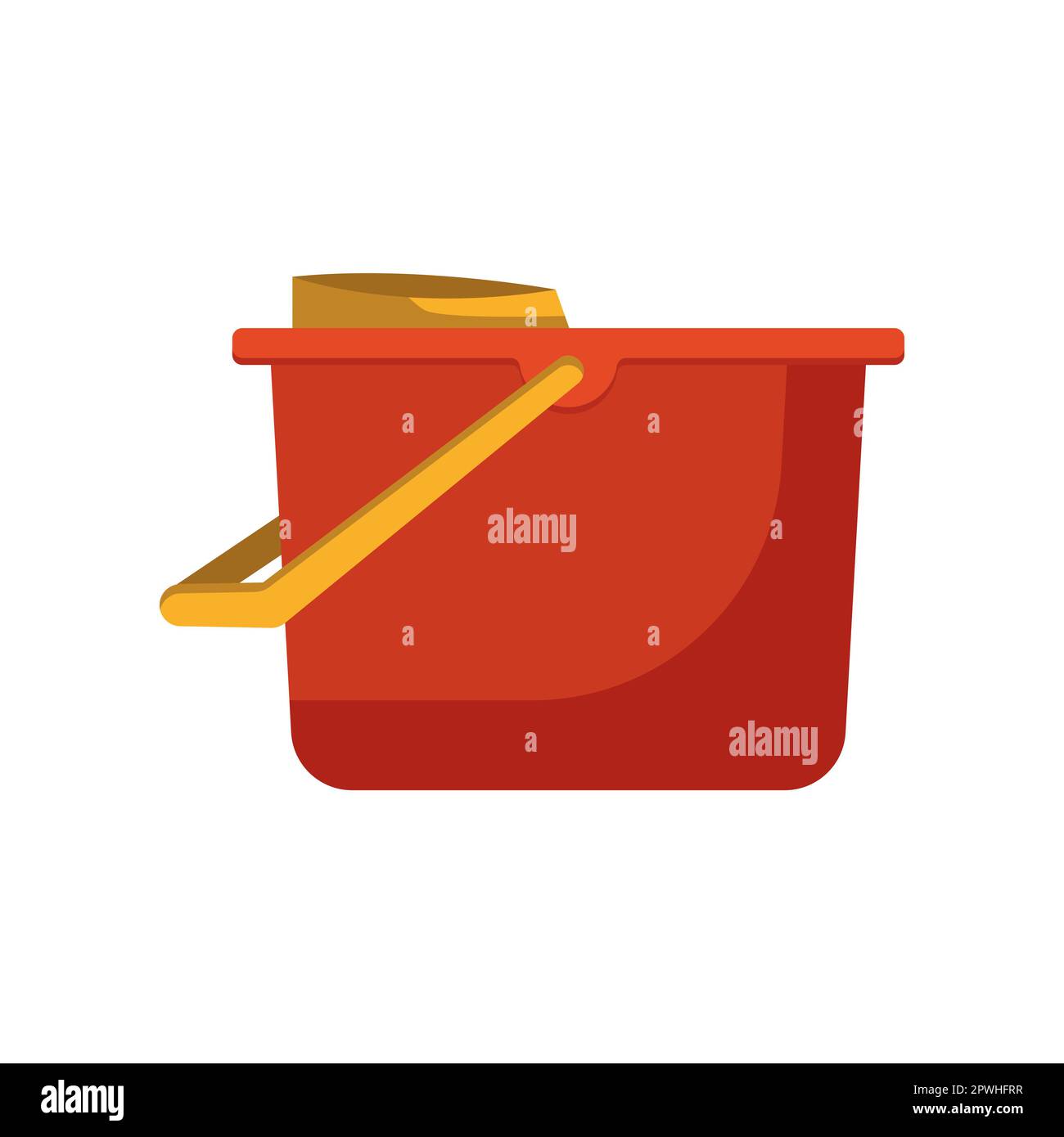 Cartoon Housemaid secchio isolato su bianco Illustrazione Vettoriale