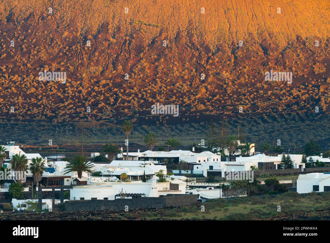 Montana Negra, Parque Natural de Los Volcanes, Lanzarote, Isole Canarie, Spagna Foto Stock