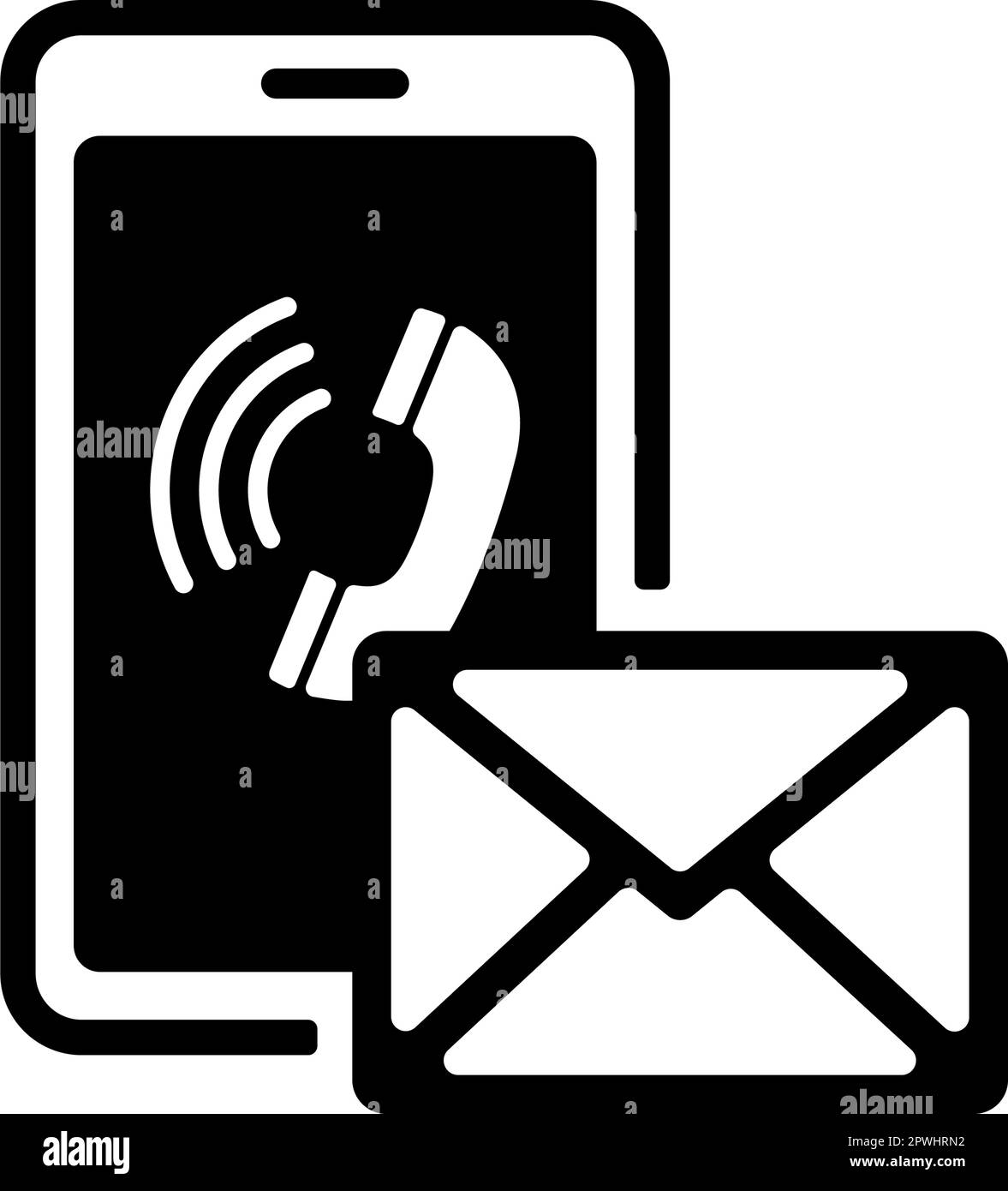 Contattaci ( email e telefono ) immagine dell'icona vettoriale Illustrazione Vettoriale