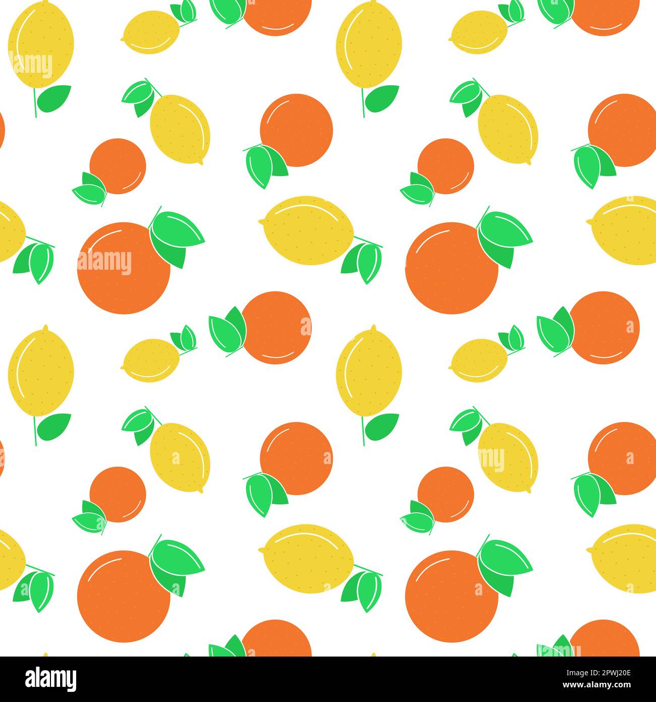 Modello senza cuciture con limoni e arance. Vettore ripetizione modello agrumi frutte. Modello per tessuto, carta, design Illustrazione Vettoriale