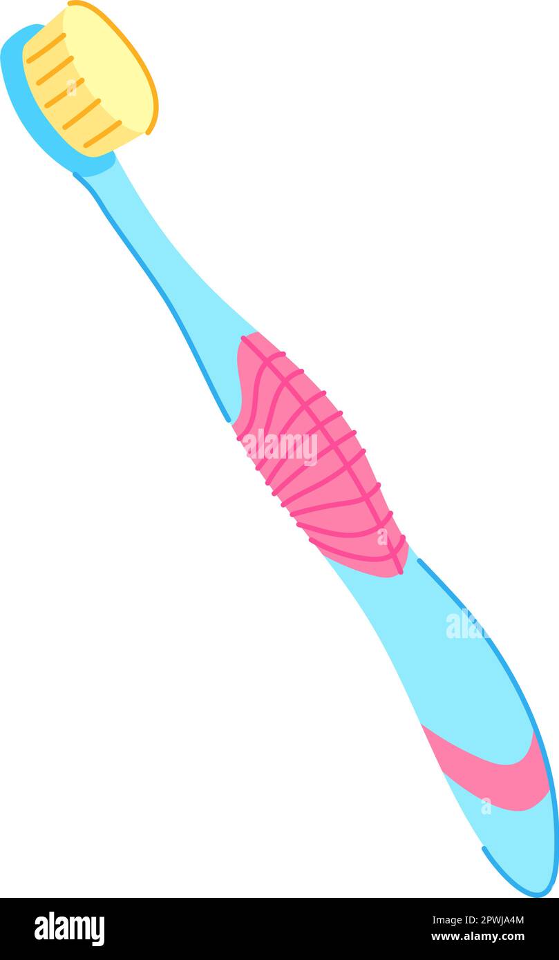 cartone animato dentale dello spazzolino da bambù. denti vetro, legno cura bambù spazzolino da denti segno dentale. illustrazione del vettore dei simboli isolati Illustrazione Vettoriale