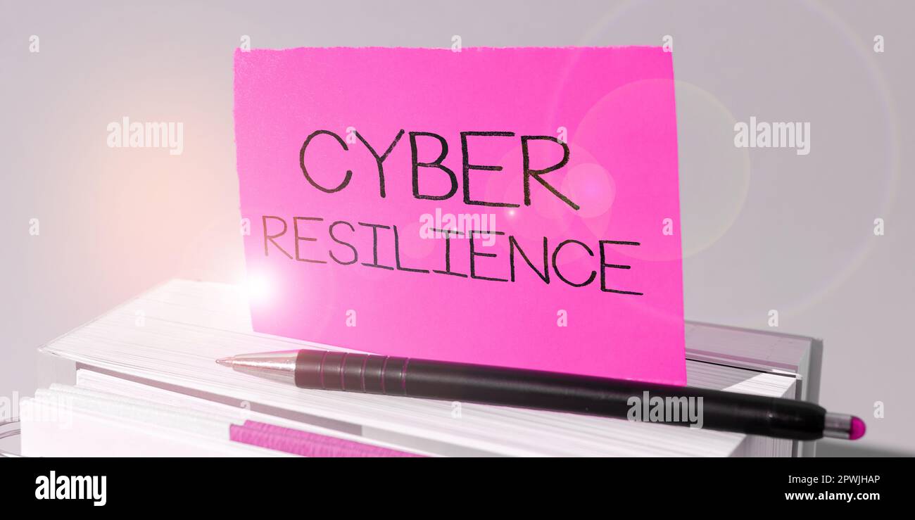 Didascalia concettuale Cyber Resilience, approccio aziendale misura la capacità di un'azienda di gestire un attacco informatico Foto Stock
