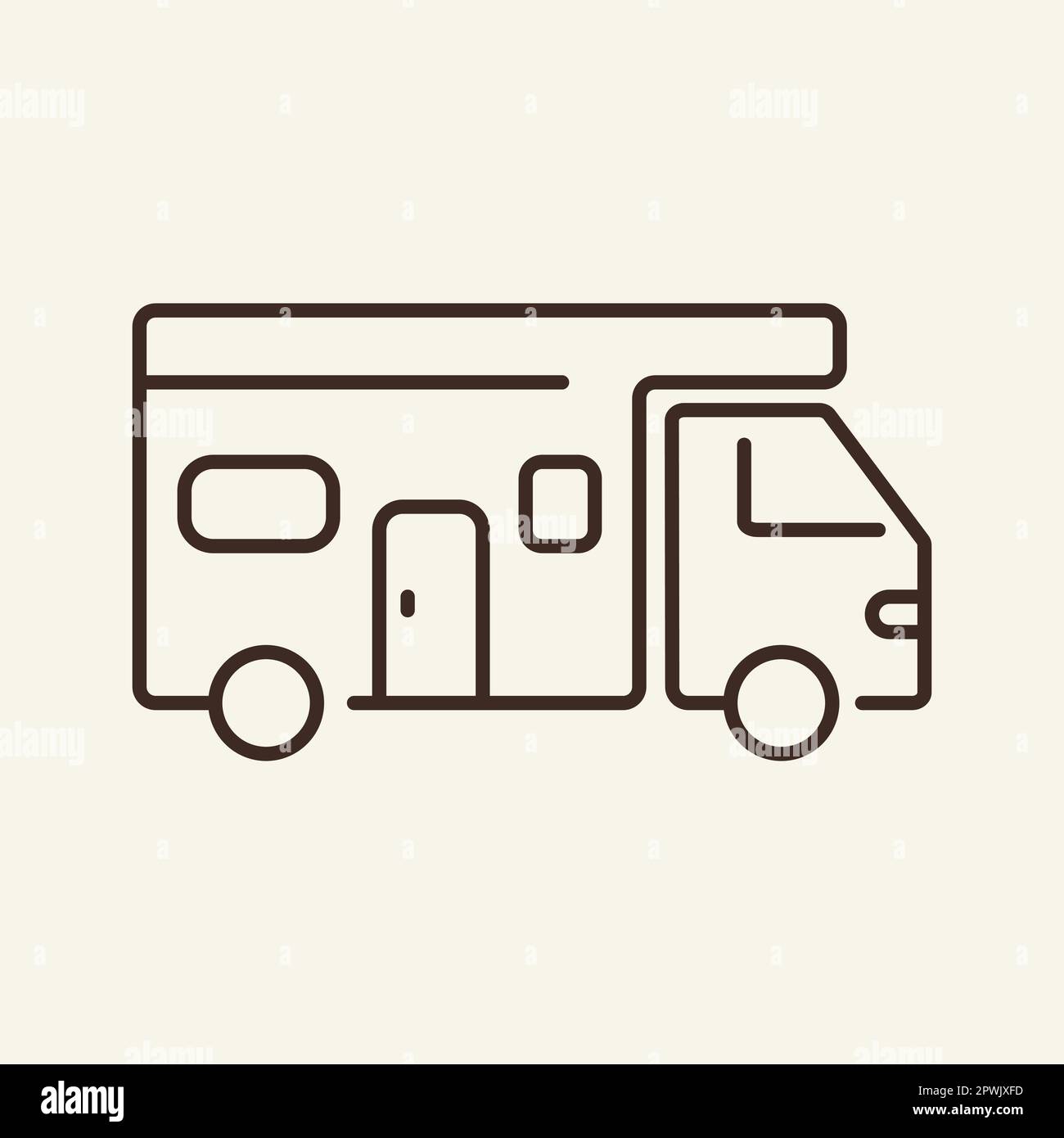 Icona della linea del rimorchio Illustrazione Vettoriale