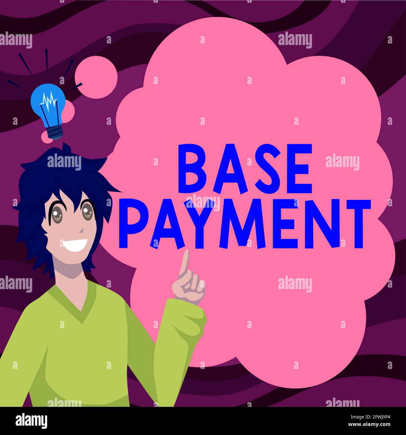 Didascalia concettuale pagamento di base, concetto che significa importo della retribuzione per un periodo di lavoro standard, una commessa o una posizione Foto Stock