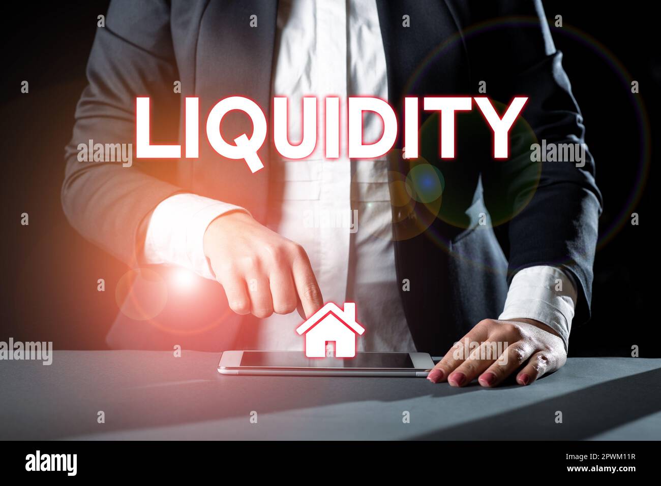 Segno che mostra liquidità, foto concettuale Cash and Bank Balances liquidità di mercato azione differita Foto Stock