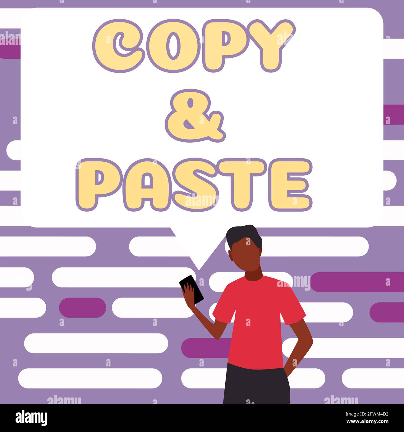 Testo scritto a mano Copia Incolla, Business mostra un'imitazione, trascrizione o riproduzione di un'opera originale Foto Stock