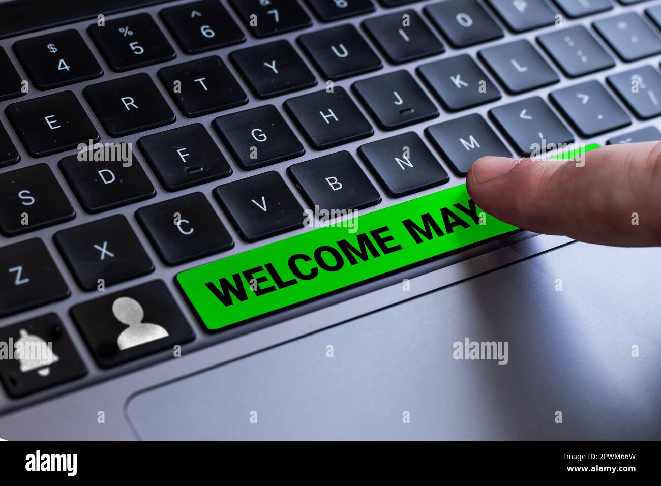 Visualizzazione concettuale Benvenuto Maggio, concetto significato Calendario Sesto mese secondo trimestre trenta giorni saluti Foto Stock