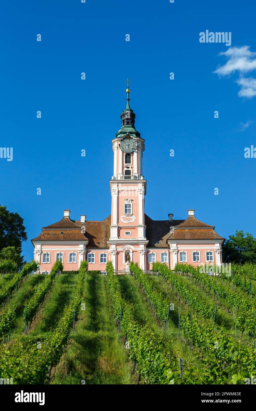 Monastero cistercense Birnau al lago di Costanza pellegrinaggio barocco chiesa religione ritratto formato in Germania Foto Stock