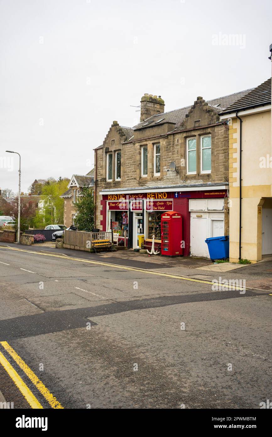 Villaggio di Scone fuori Perth Scozia sede della pietra di Scone, pietra di destino, pietra di incoronazione al Scone Palace. Foto Stock