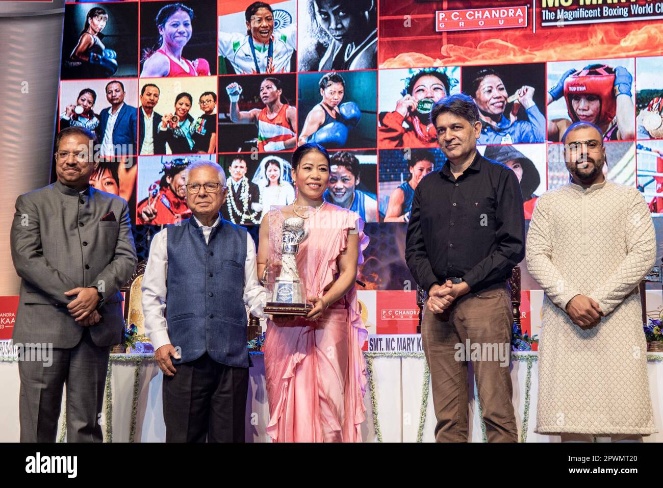 Kolkata, Bengala Occidentale, India. 1st maggio, 2023. Sei volte campione del mondo Amateur Women Boxing MC Mary Kom ha ricevuto P.C. Chandra Award 2023 all'auditorium Science City di Kolkata. (Credit Image: © Amlan Biswas/Pacific Press via ZUMA Press Wire) SOLO PER USO EDITORIALE! Non per USO commerciale! Credit: ZUMA Press, Inc./Alamy Live News Foto Stock