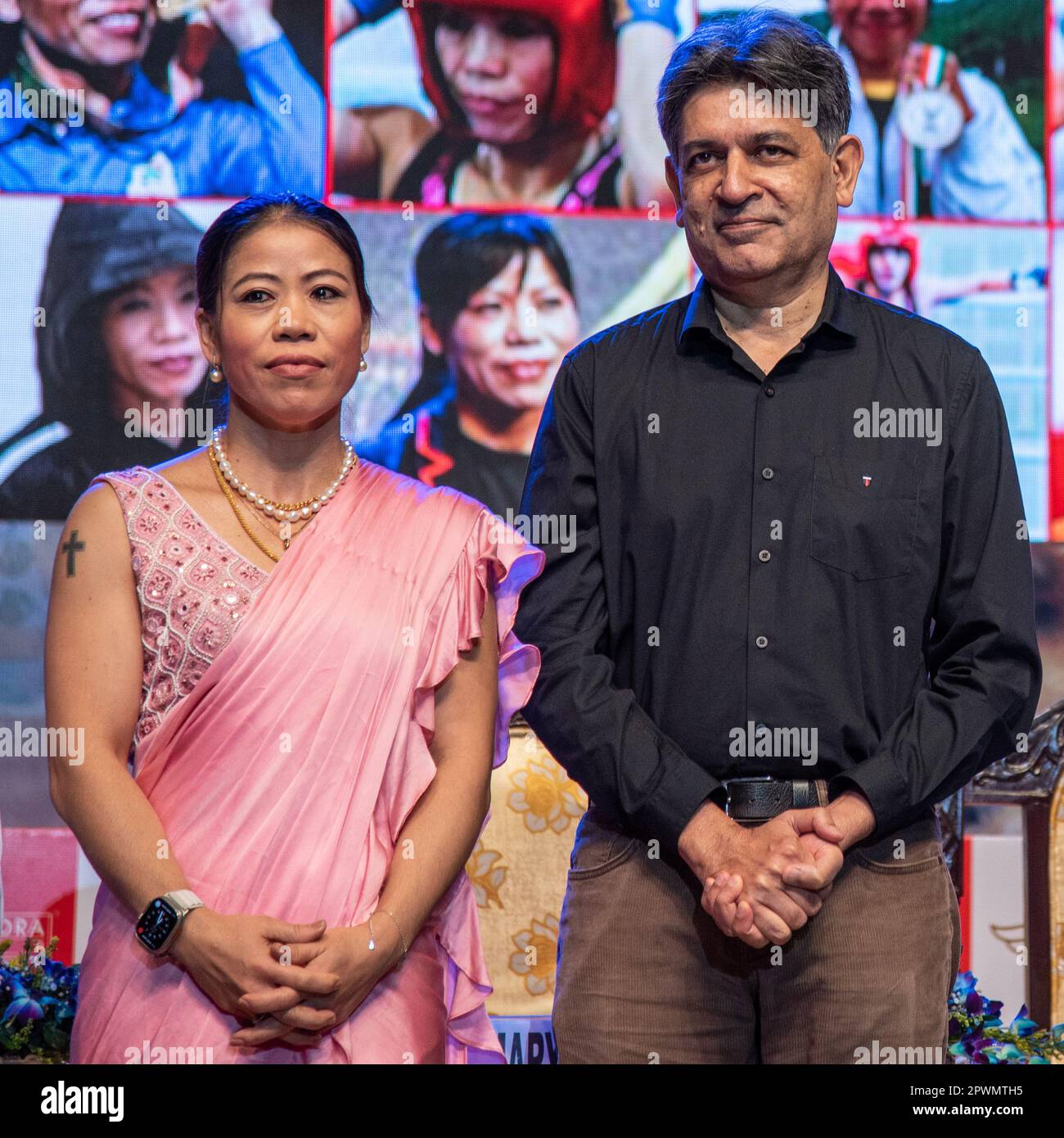 Kolkata, India. 01st maggio, 2023. Sei volte campione del mondo Amateur Women Boxing MC Mary Kom ha ricevuto P.C. Chandra Award 2023 all'auditorium Science City di Kolkata. (Foto di Amlan Biswas/Pacific Press) Credit: Pacific Press Media Production Corp./Alamy Live News Foto Stock