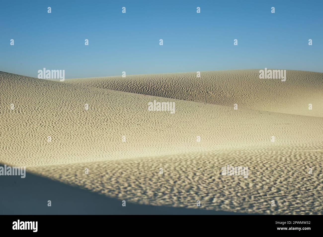 Dune di sabbia bianca al White Sands National Monument, New Mexico, USA Foto Stock