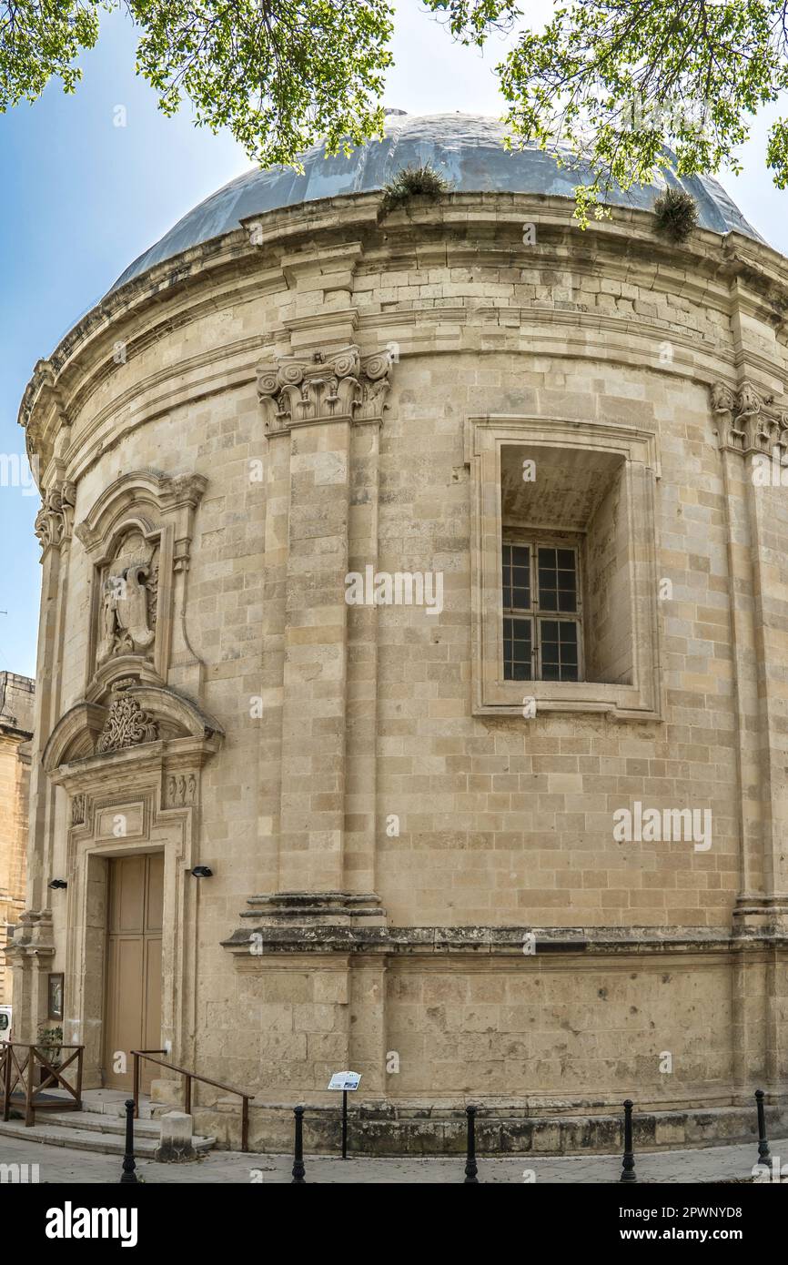 Malta, Floriana - piccola chiesa circolare di Sarria, progettata da Mattia preti, dedicata all'Immacolata Concezione della Madonna. Foto Stock