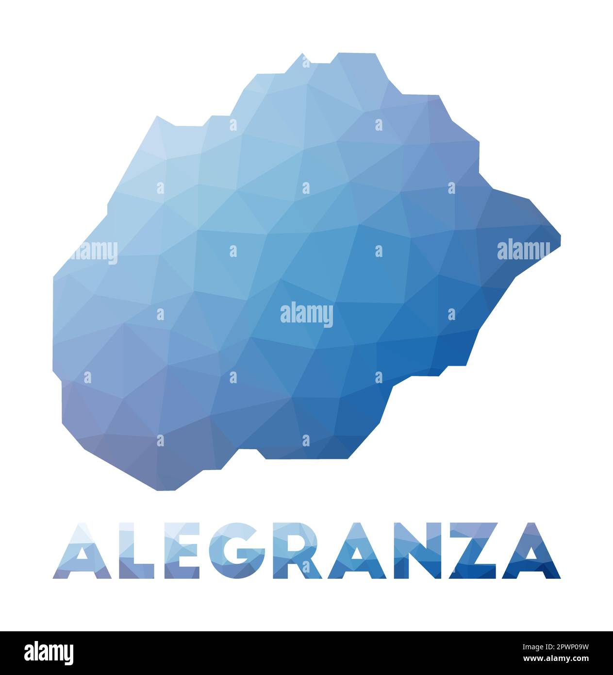 Mappa poly bassa di Alegranza. Illustrazione geometrica dell'isola. Mappa poligonale di Alegranza. Tecnologia, Internet, concetto di rete. Illustrazione vettoriale. Illustrazione Vettoriale