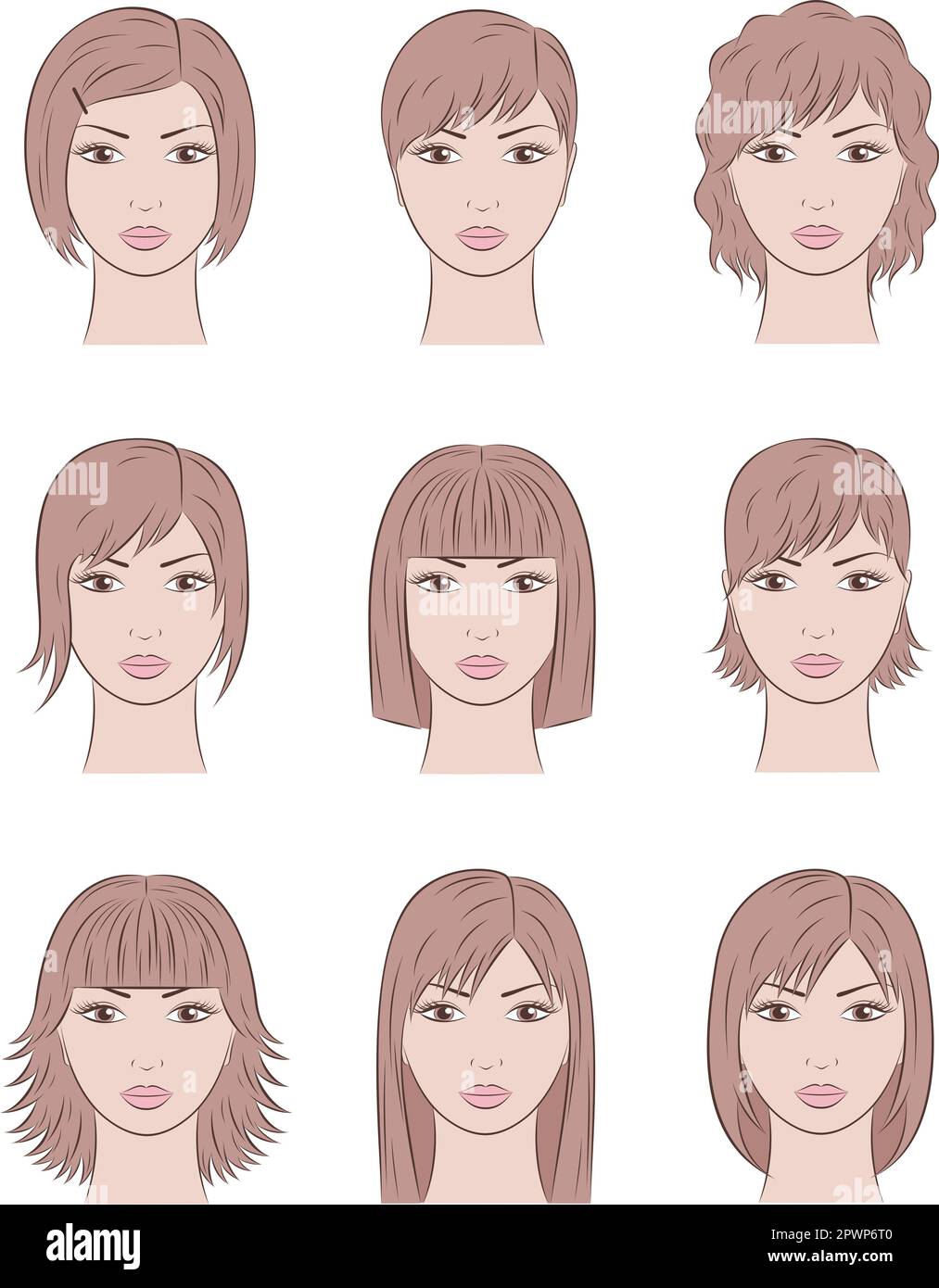 Illustrazione vettoriale della faccia femmina. Illustrazione Vettoriale