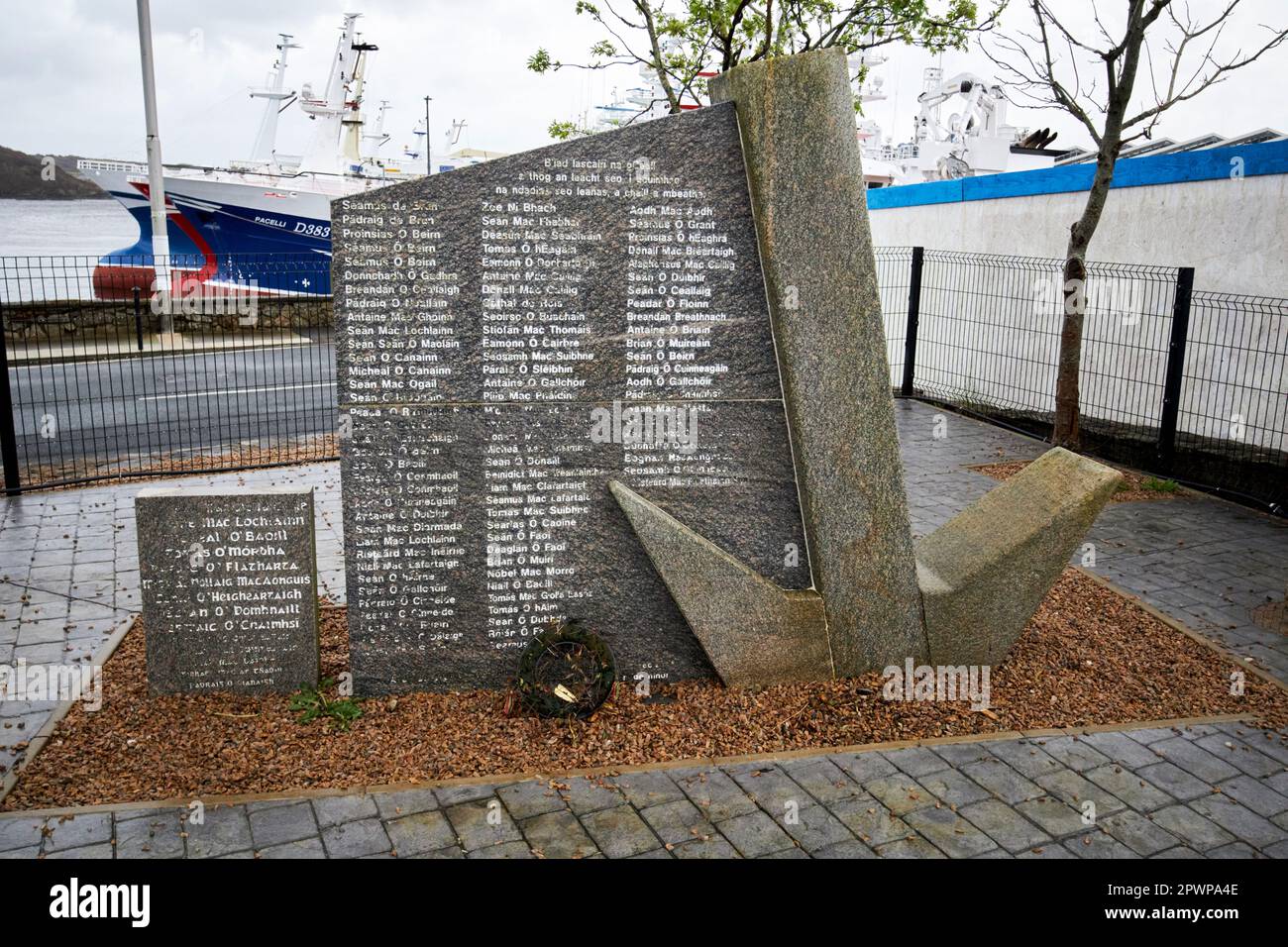 killybegs perso in mare memoriale contea donegal repubblica d'irlanda Foto Stock