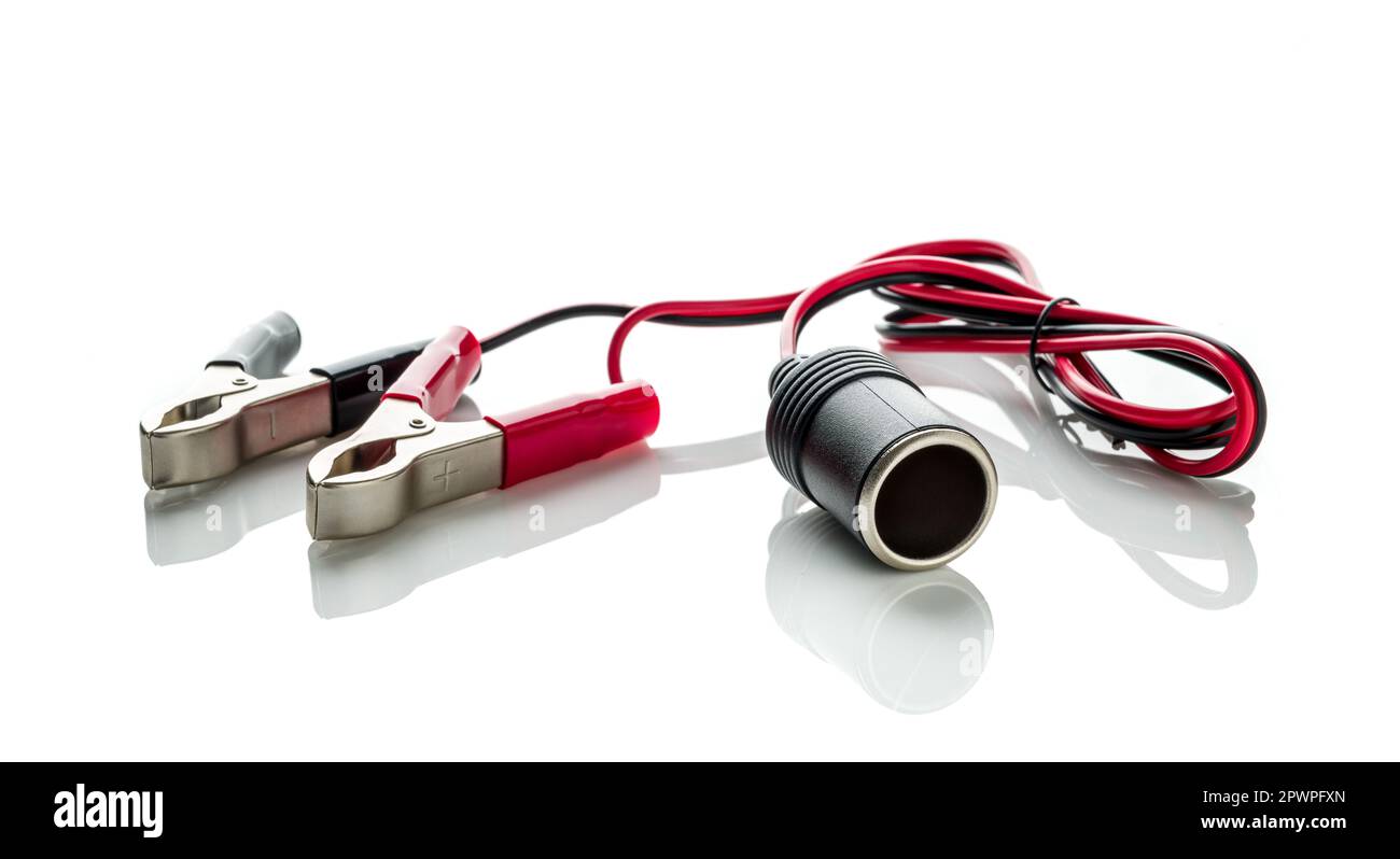 12 Volt terminale batteria clip-on Sigari accendisigari presa di corrente adattatore spina Auto Boat Van per campeggio Foto Stock