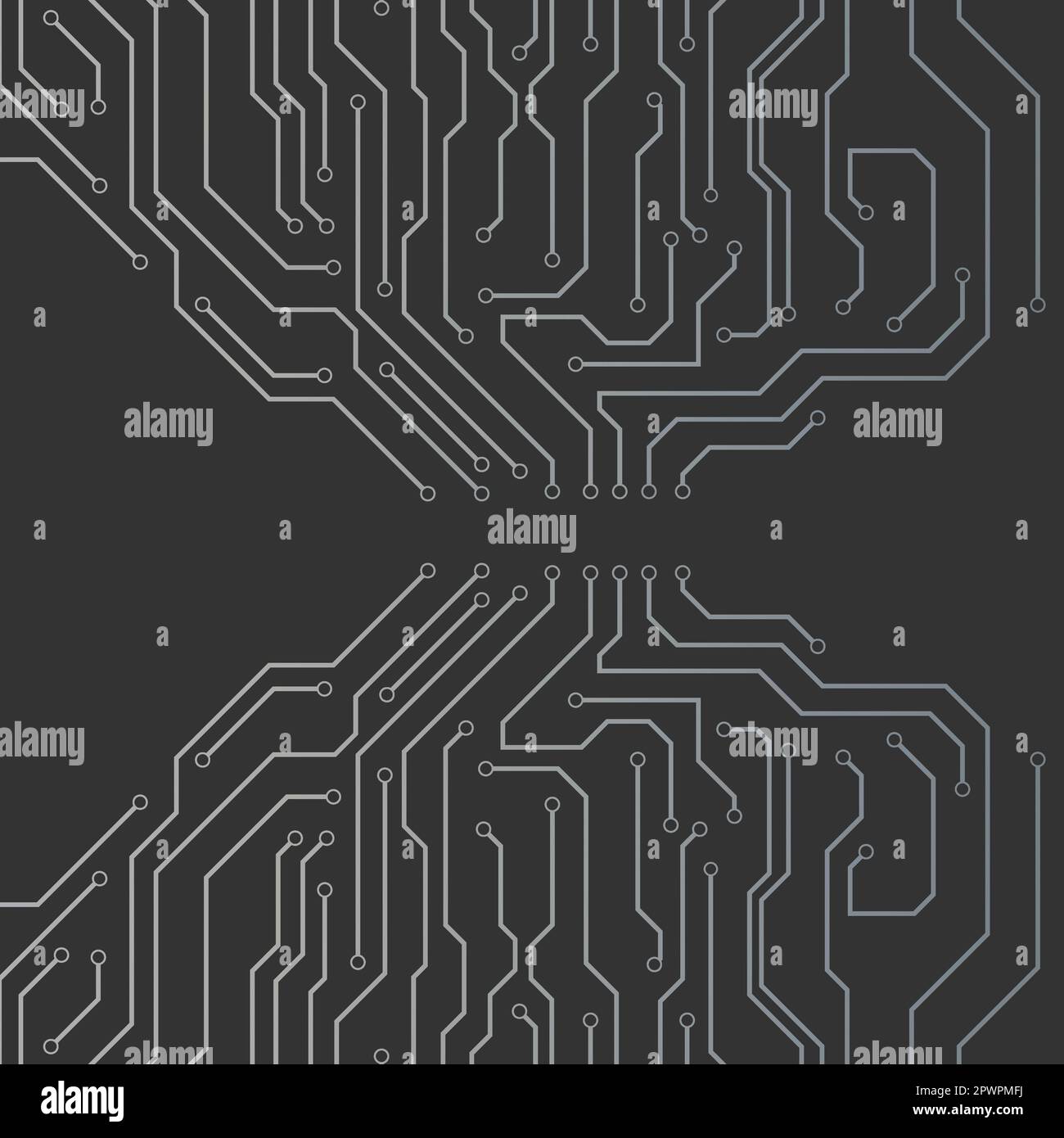 Schema delle linee di circuito di base della tecnologia. Modificabile, ridimensionabile, EPS 10, illustrazione vettoriale. Illustrazione Vettoriale