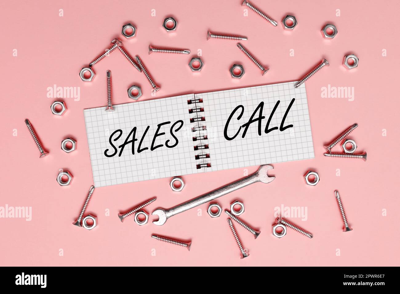 Segno che mostra la chiamata di vendite, idea di affari una chiamata di telefono fatta da un rappresentante di vendite di un'azienda Foto Stock
