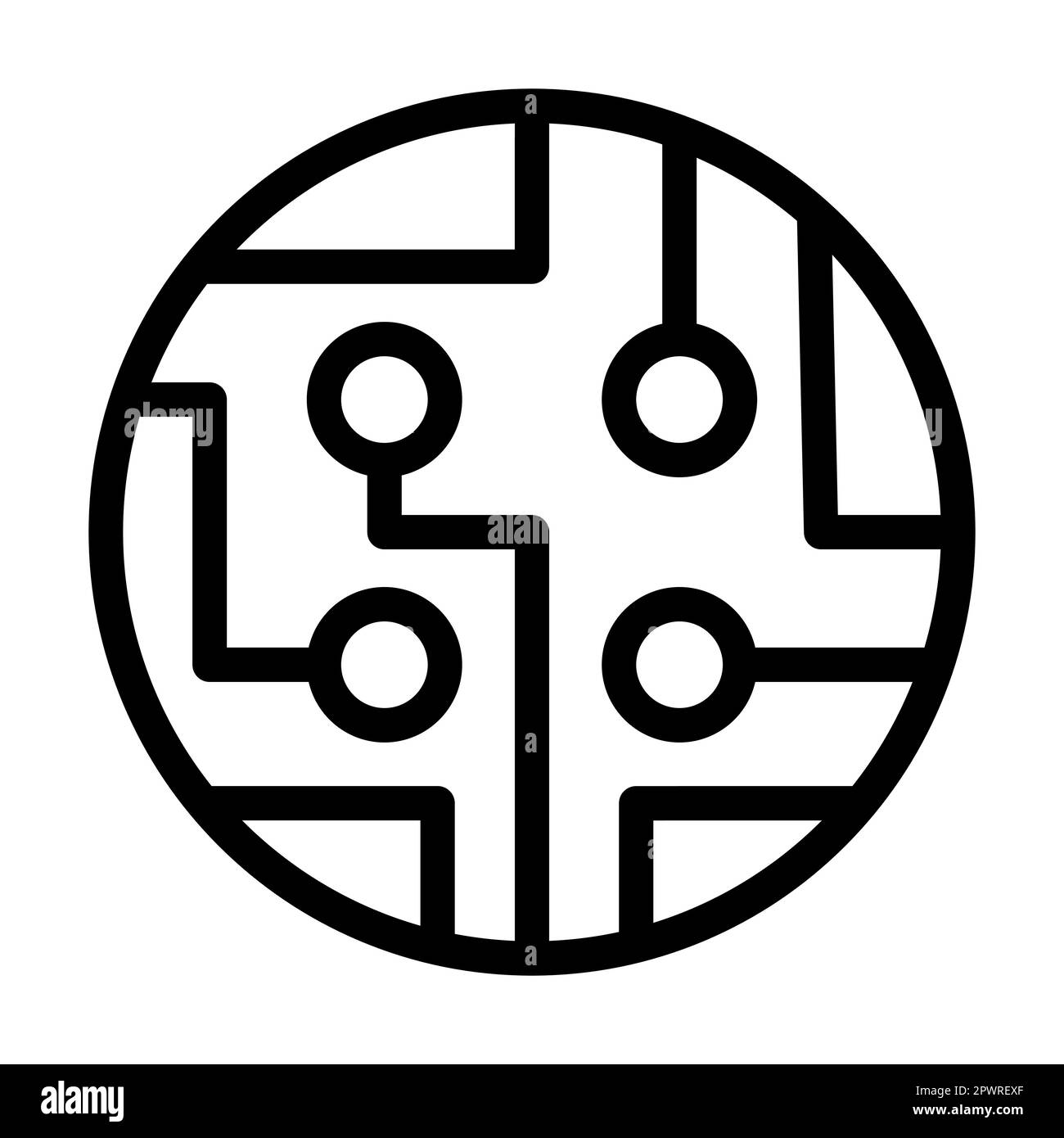 Scheda a circuito stampato, icona del vettore tecnologico. Per il design del sito Web, il logo, l'app e l'interfaccia utente. Illustrazione vettoriale Illustrazione Vettoriale