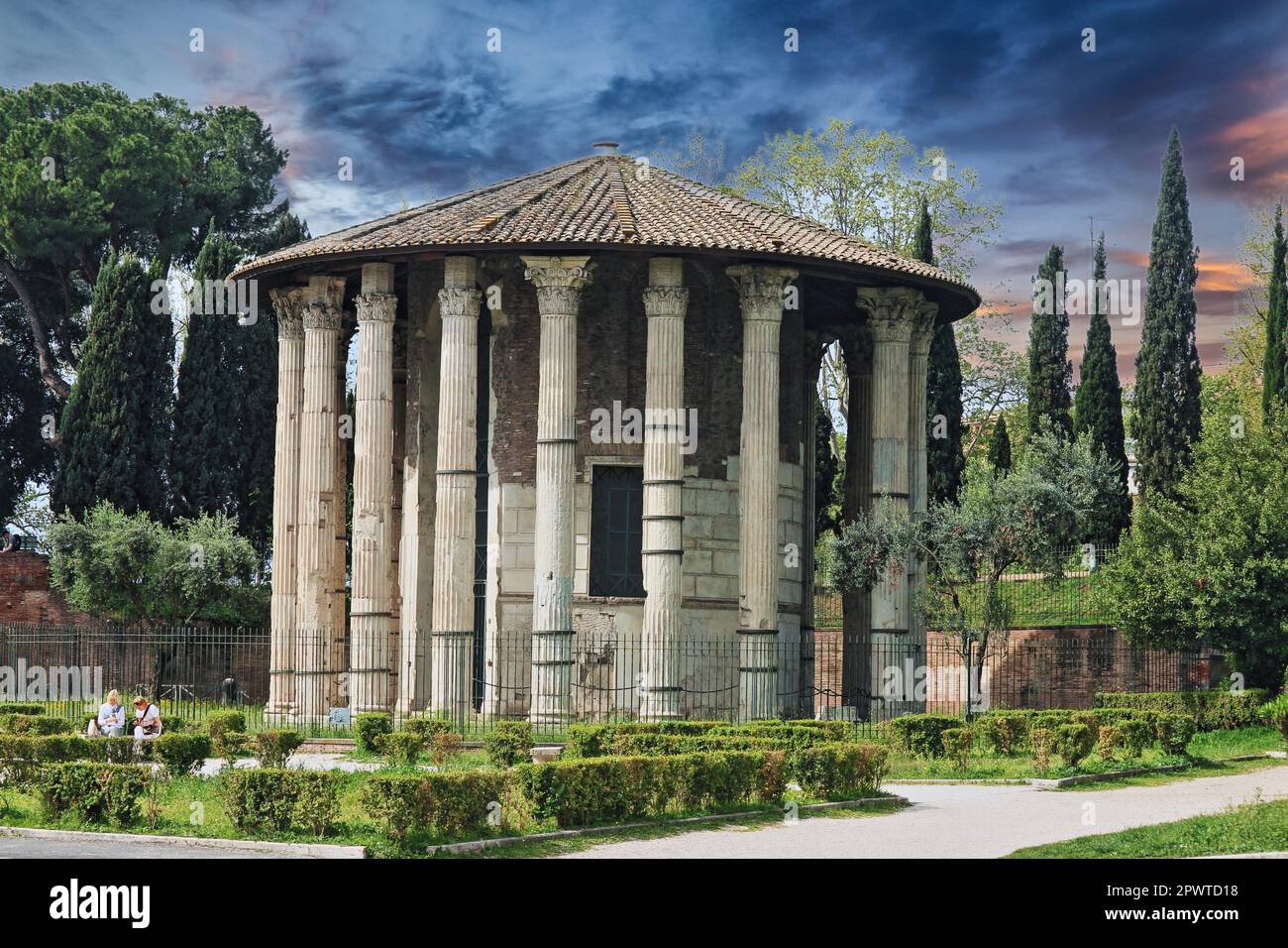 Il Tempio di Vesta a Roma, Italia Foto Stock